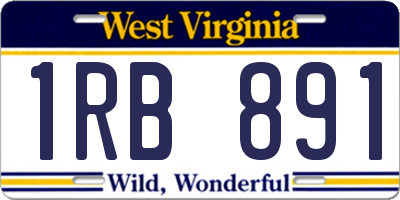 WV license plate 1RB891