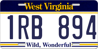 WV license plate 1RB894