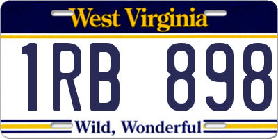 WV license plate 1RB898