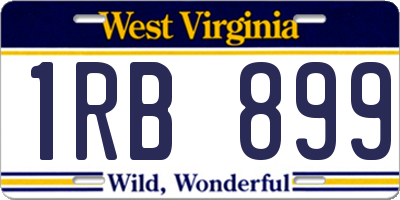 WV license plate 1RB899