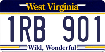 WV license plate 1RB901