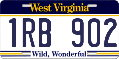 WV license plate 1RB902