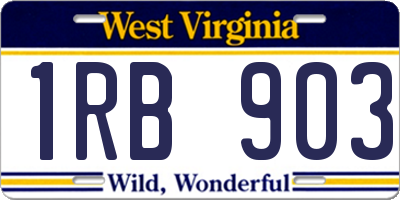 WV license plate 1RB903