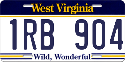 WV license plate 1RB904