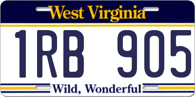 WV license plate 1RB905