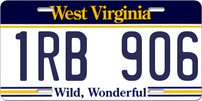 WV license plate 1RB906