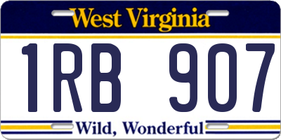 WV license plate 1RB907