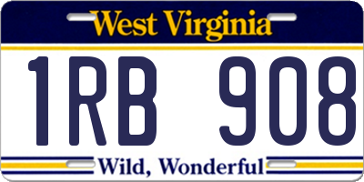 WV license plate 1RB908