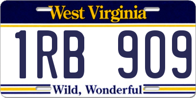 WV license plate 1RB909