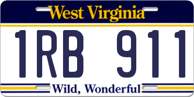 WV license plate 1RB911