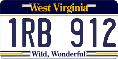 WV license plate 1RB912