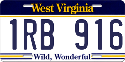WV license plate 1RB916