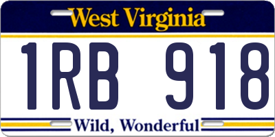 WV license plate 1RB918