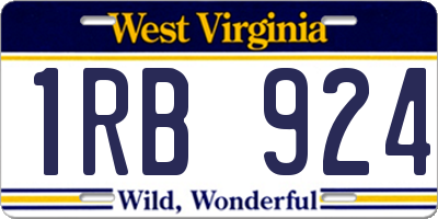 WV license plate 1RB924