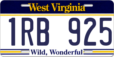WV license plate 1RB925