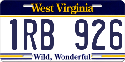 WV license plate 1RB926