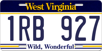 WV license plate 1RB927