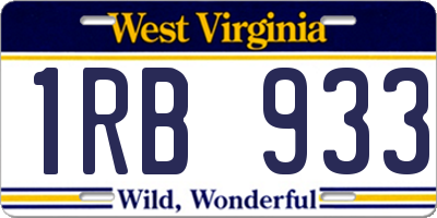 WV license plate 1RB933