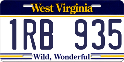 WV license plate 1RB935