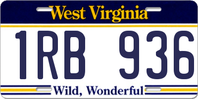 WV license plate 1RB936