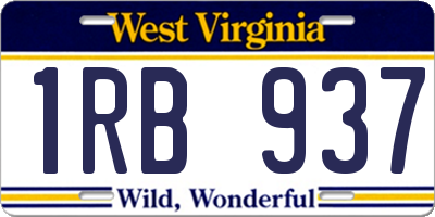 WV license plate 1RB937