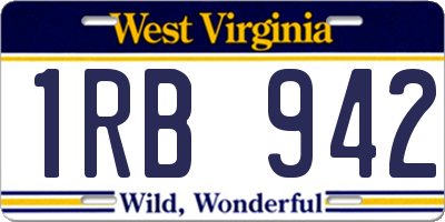 WV license plate 1RB942