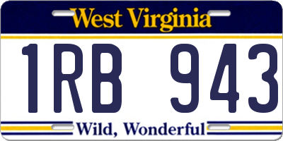 WV license plate 1RB943