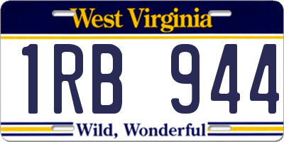 WV license plate 1RB944