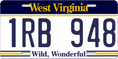WV license plate 1RB948