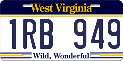 WV license plate 1RB949