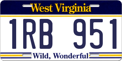 WV license plate 1RB951