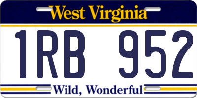 WV license plate 1RB952