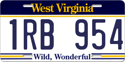 WV license plate 1RB954