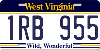 WV license plate 1RB955
