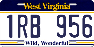 WV license plate 1RB956