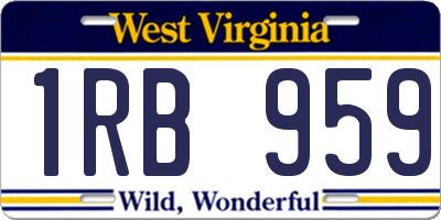 WV license plate 1RB959