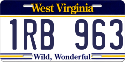 WV license plate 1RB963