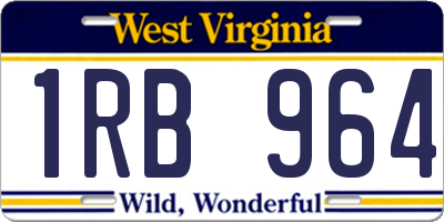WV license plate 1RB964