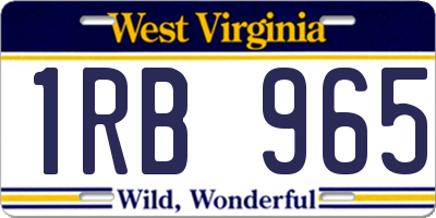 WV license plate 1RB965