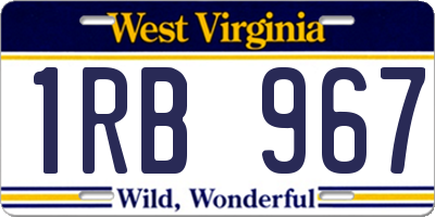 WV license plate 1RB967