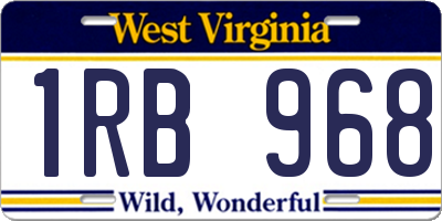 WV license plate 1RB968