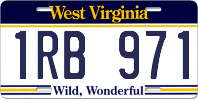 WV license plate 1RB971