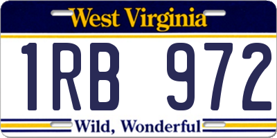 WV license plate 1RB972