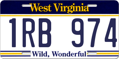 WV license plate 1RB974