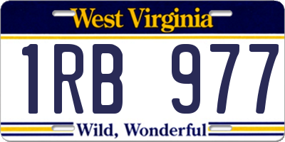 WV license plate 1RB977