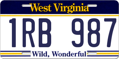 WV license plate 1RB987