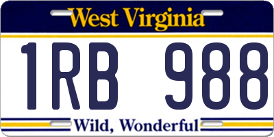 WV license plate 1RB988