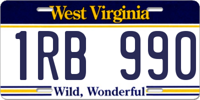 WV license plate 1RB990