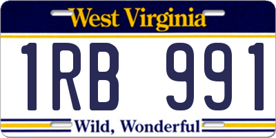 WV license plate 1RB991