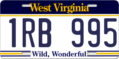 WV license plate 1RB995